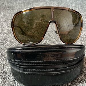 Giorgio Armani Tortoiseshell Shield Sunglasses with Olive Lenses